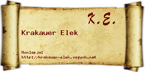 Krakauer Elek névjegykártya